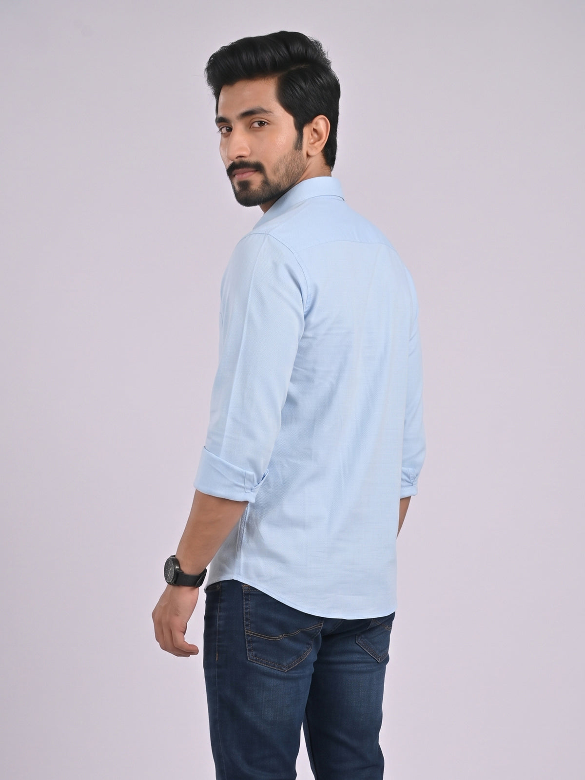 MCR Men Formal Colour Shirt - Sky Blue 92051 ICE BERG