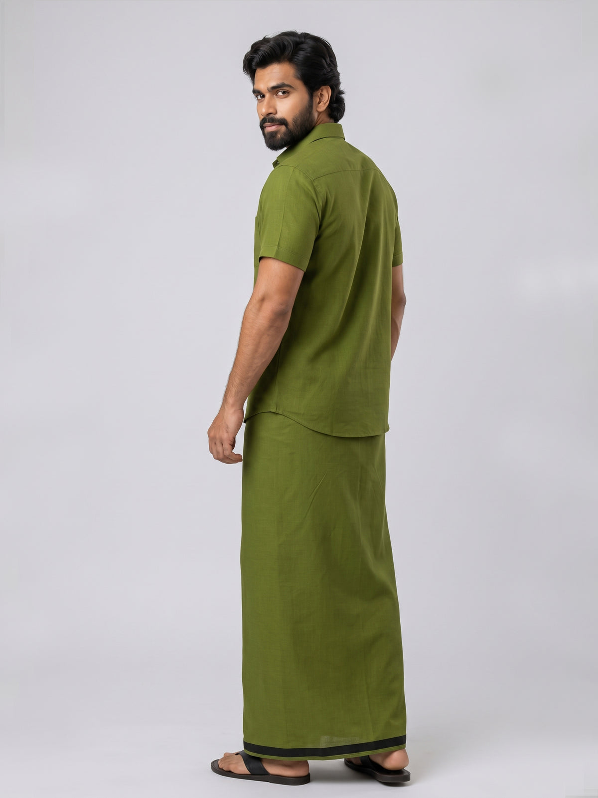 Genz Loungewear Colour Shirt Half Sleeve and Matching Dhoti Single Combo Set - 88002