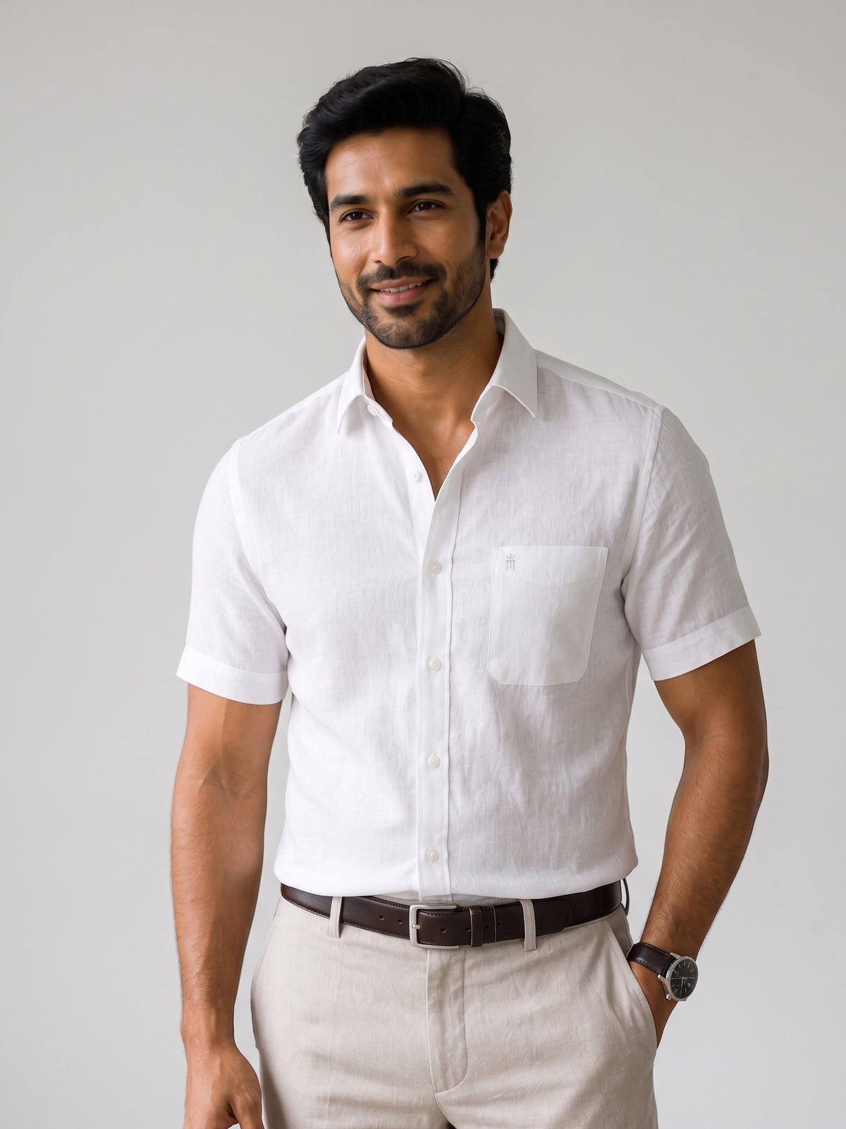 Linen King Formal White Shirt For Men