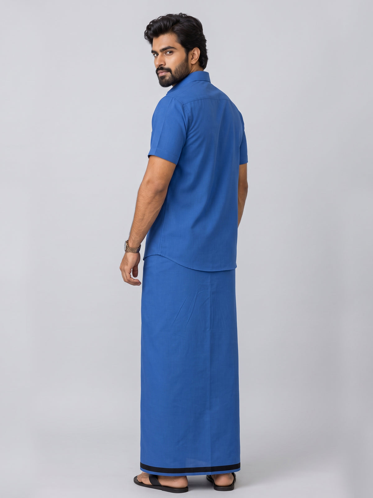 Genz Loungewear Colour Shirt Half Sleeve and Matching Dhoti Single Combo Set - 88009