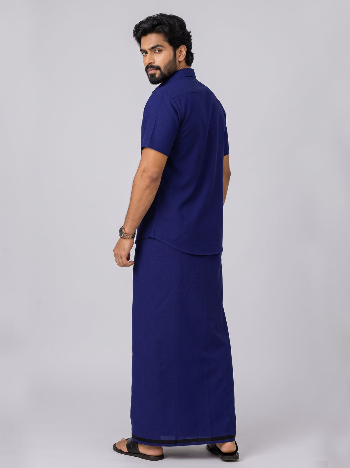 Genz Loungewear Colour Shirt Half Sleeve and Matching Dhoti Single Combo Set - 88011