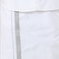 MISTY SILVER BORDER WHITE SET HALF SLEEVE DOUBLE DHOTI