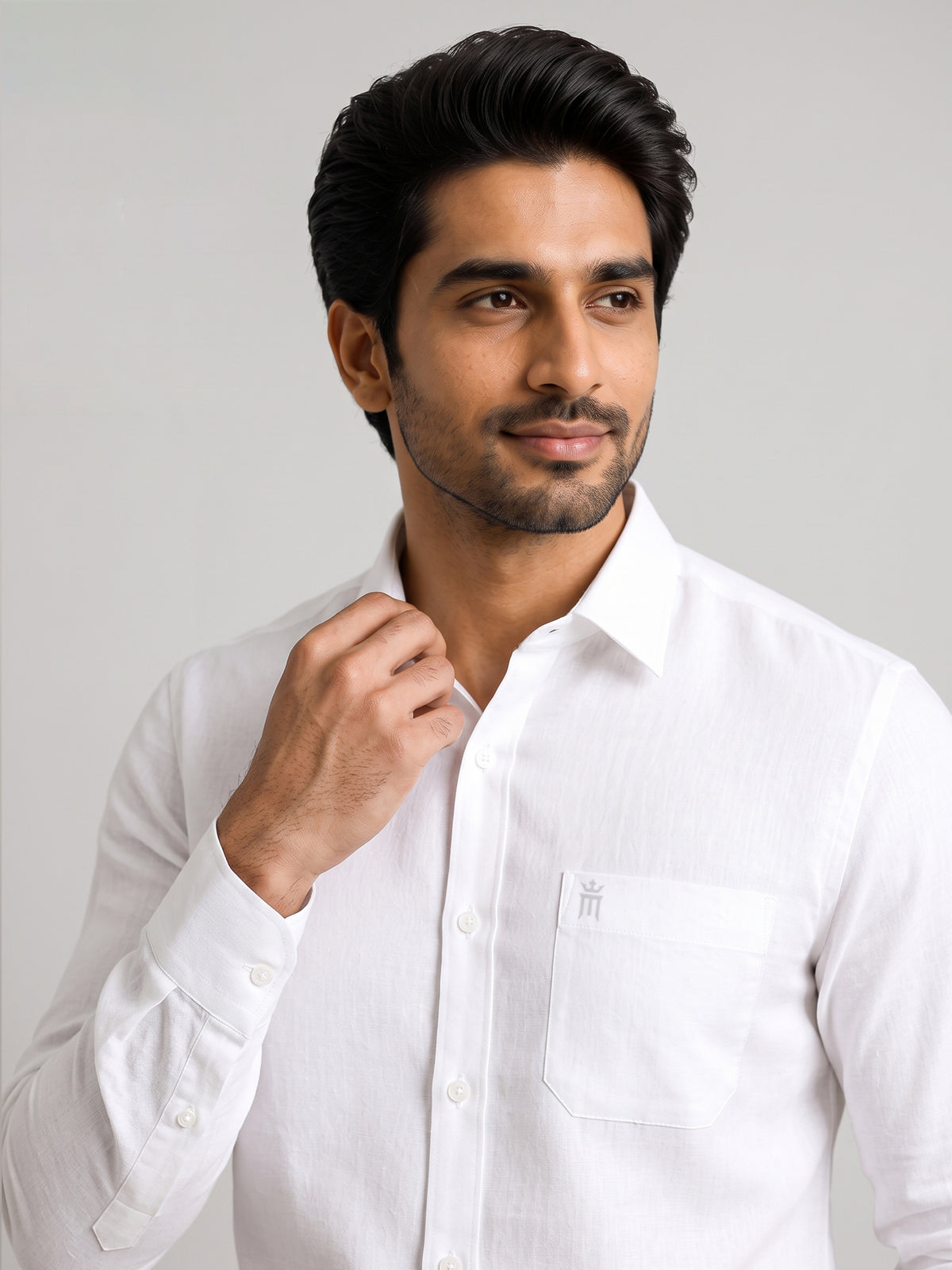 Linen Max Formal White Shirt For Men