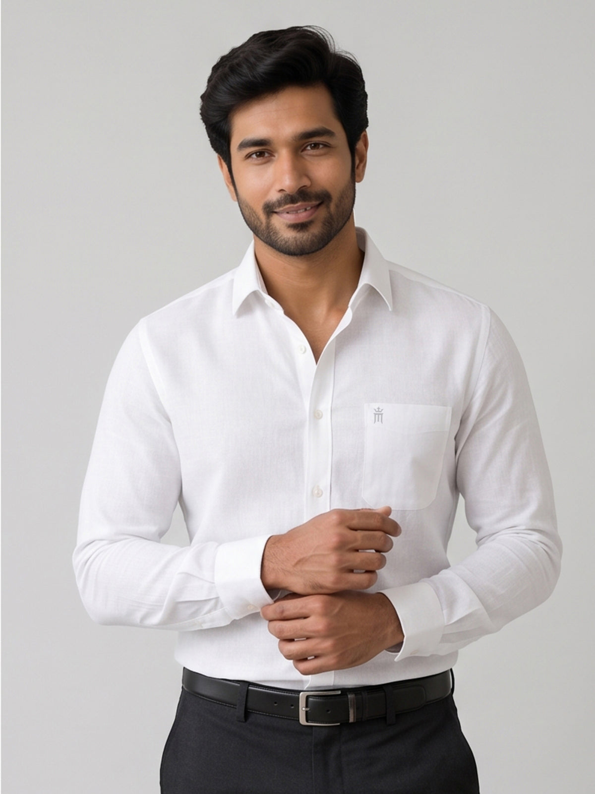 Linen King Formal White Shirt For Men