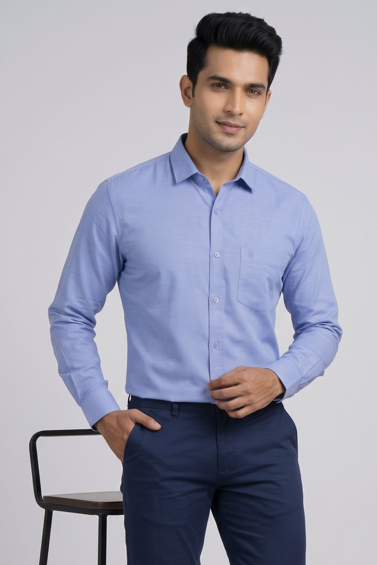 MCR Men Formal Colour Shirt - Sky Blue 82507 Hydrogen