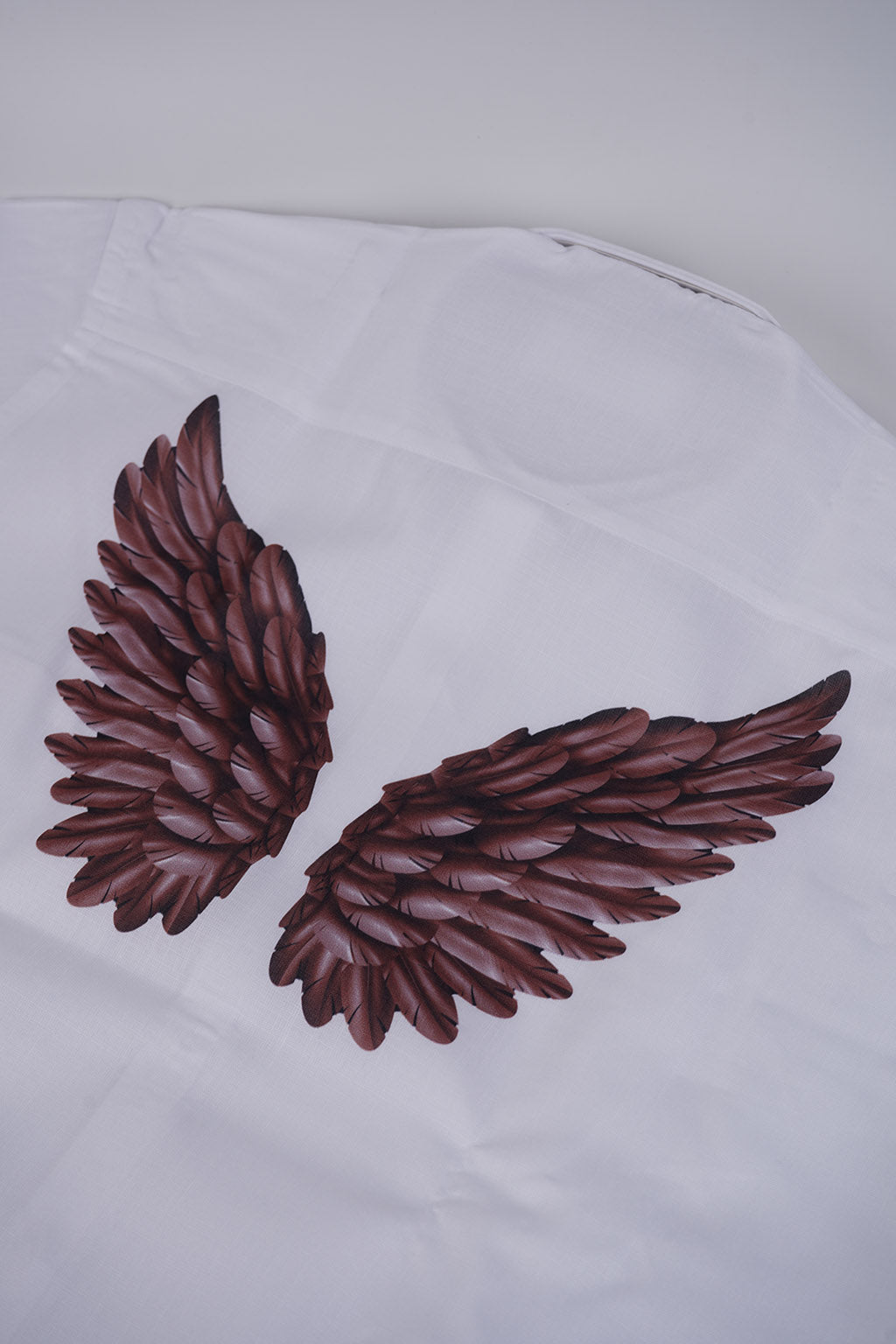 Men Casual Printed White Shirt - Angel Wings