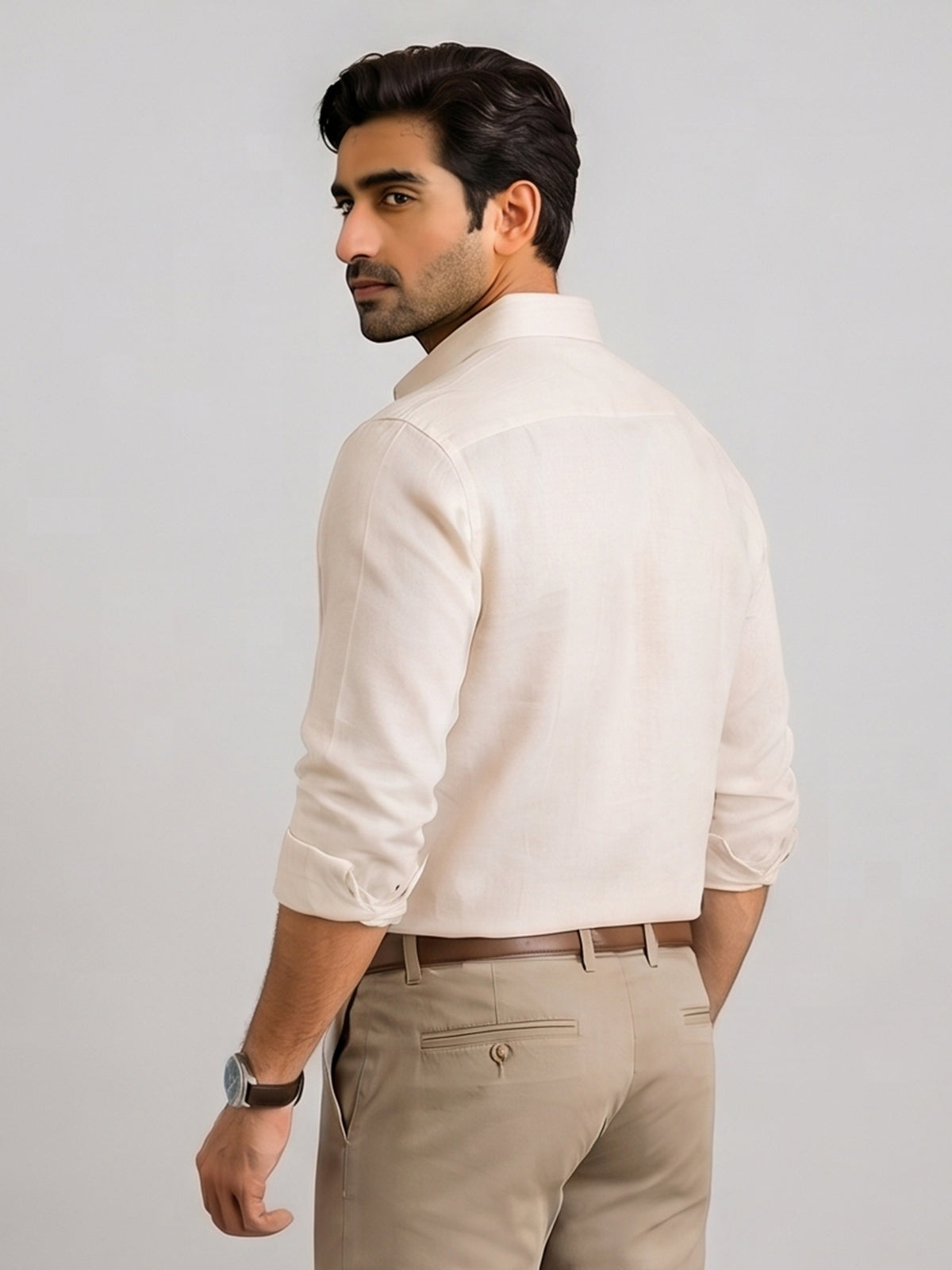 Excel Formal Cream Shirt For Men