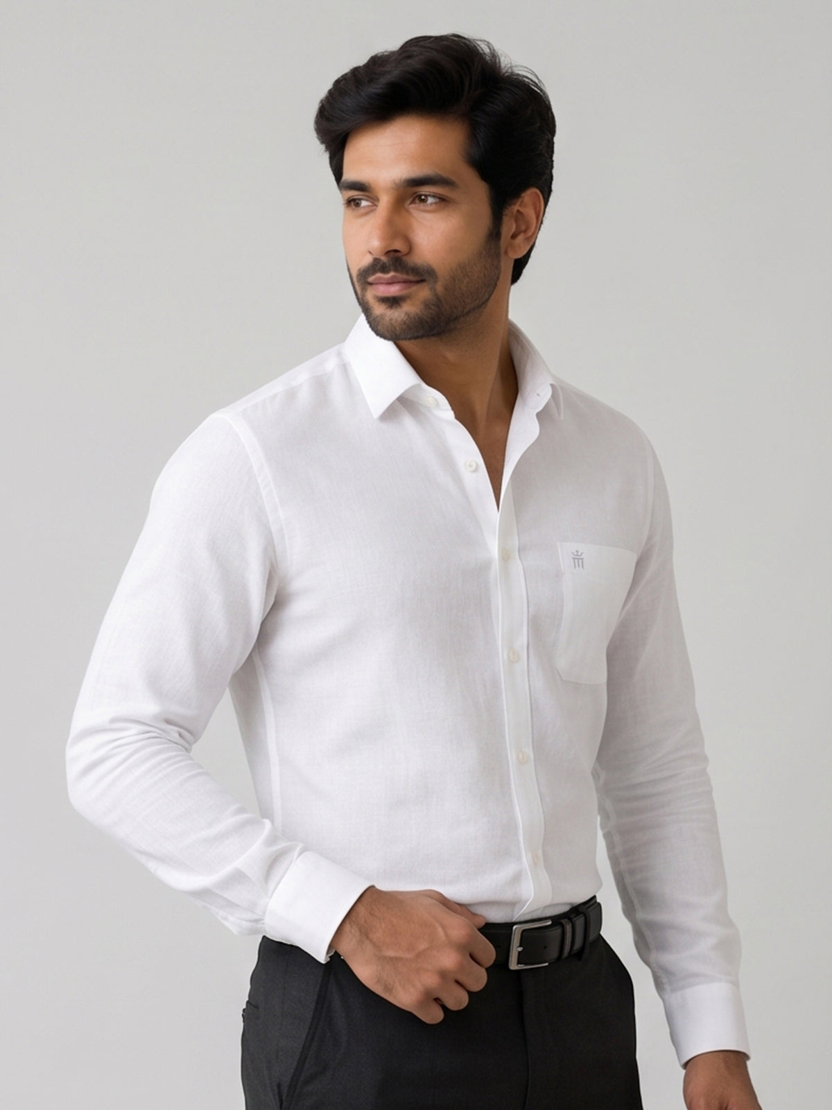 Linen King Formal White Shirt For Men
