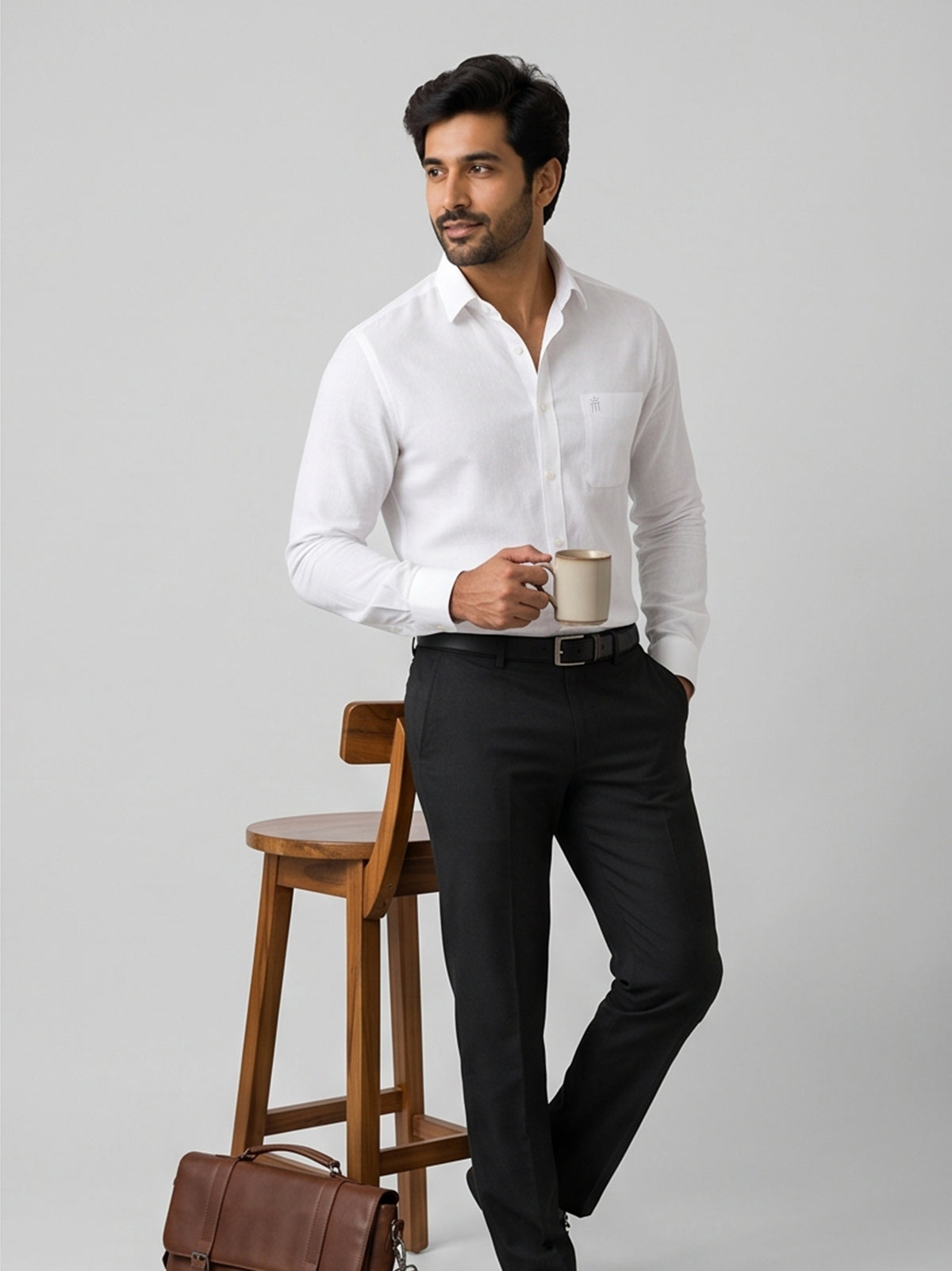 Linen King Formal White Shirt For Men