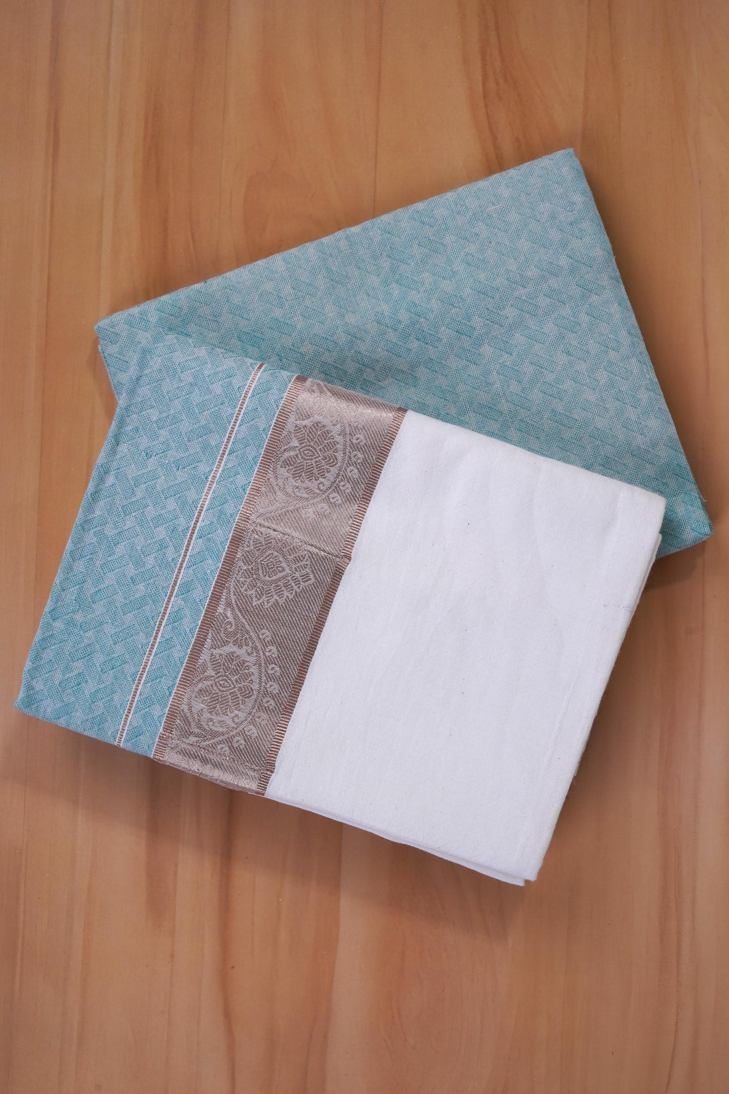 Aayush Cotton Jaquard Shirtings & Dhoti Single Set - D10