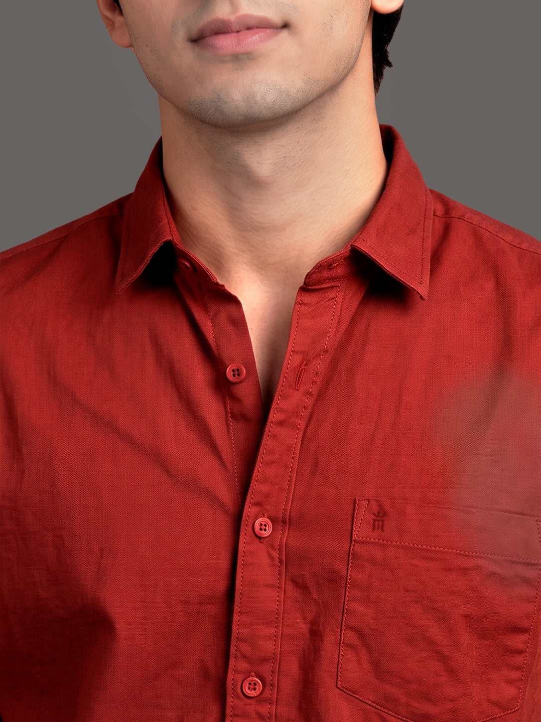 Stain Free Half Sleeve Formal Red Color Shirt For Men-68002