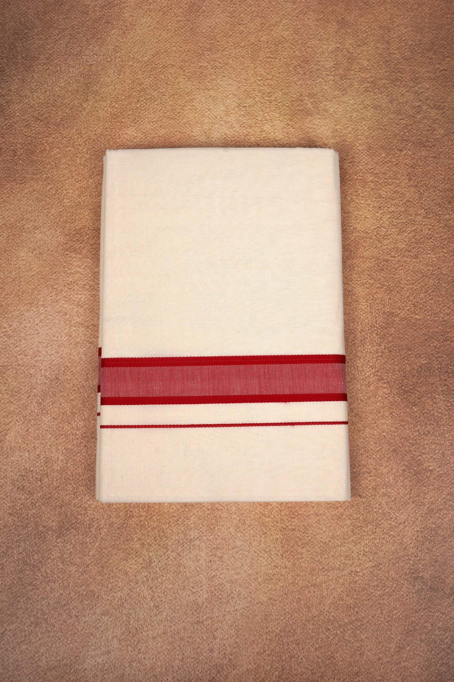 FD-174C CREAM DOUBLE DHOTHIE 3.80 MTR - Pink