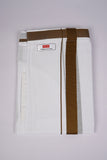 PKT FD-01 VELCRO WHITE DOUBLE DHOTI - Brown