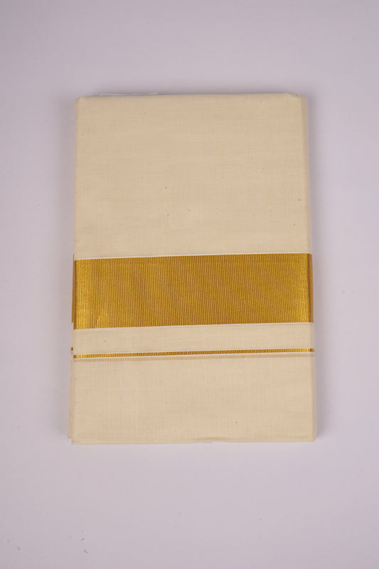 GLD-14C CREAM DOUBLE DHOTI  4.00 MTR