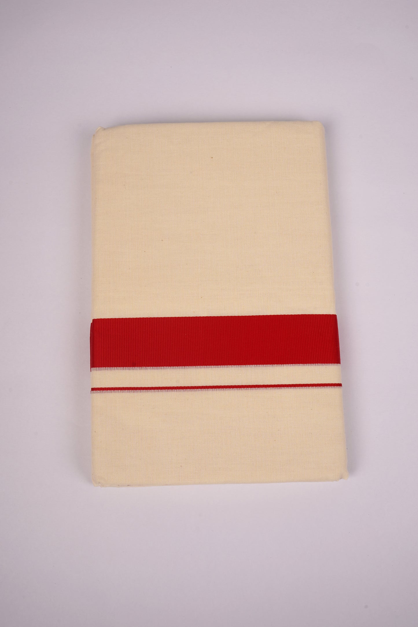 FD-08C CREAM DOUBLE DHOTI  3.80 MTR-Orange