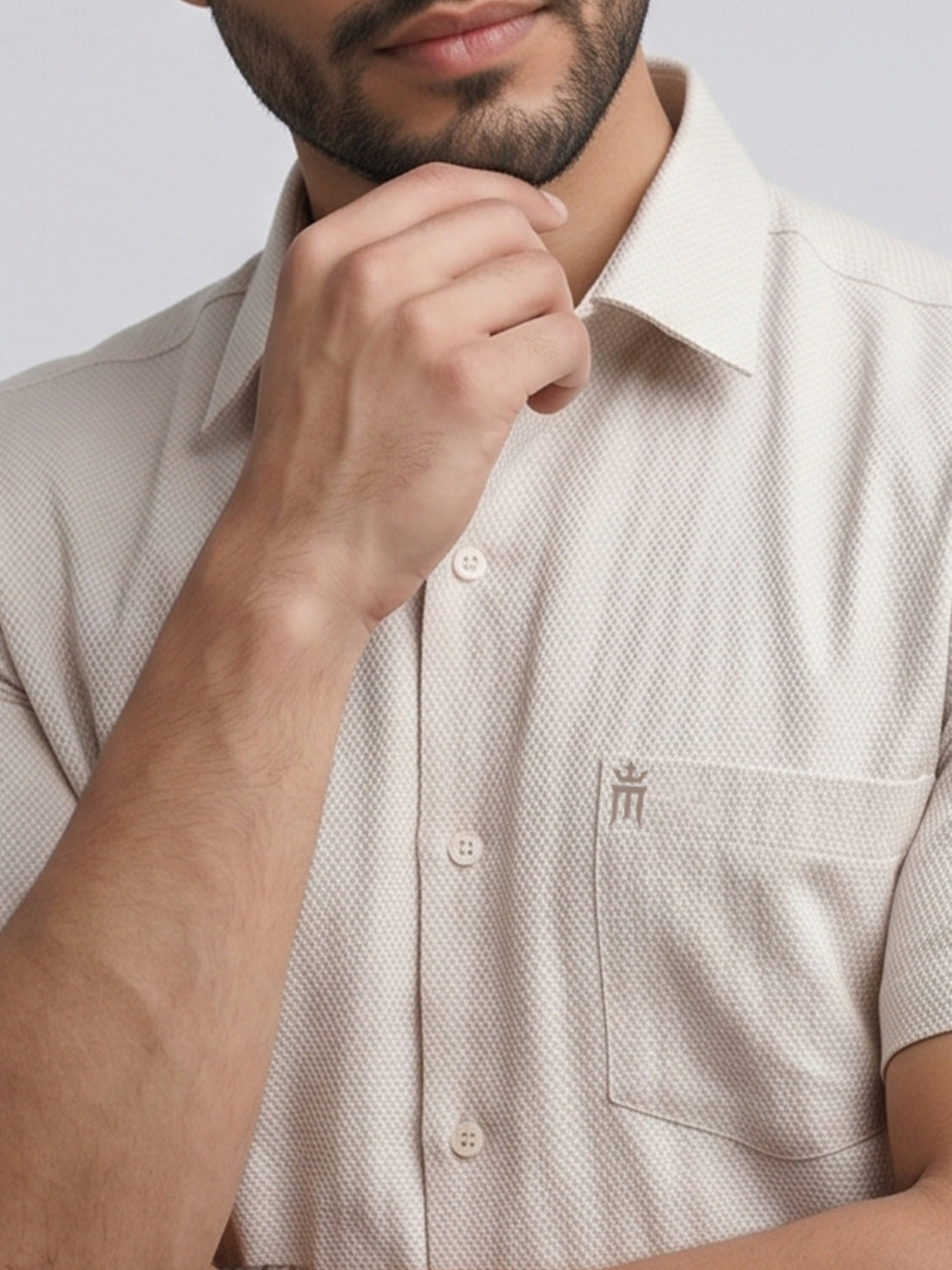 MCR Men Formal Colour Shirt - Beige  92054 ICE BERG