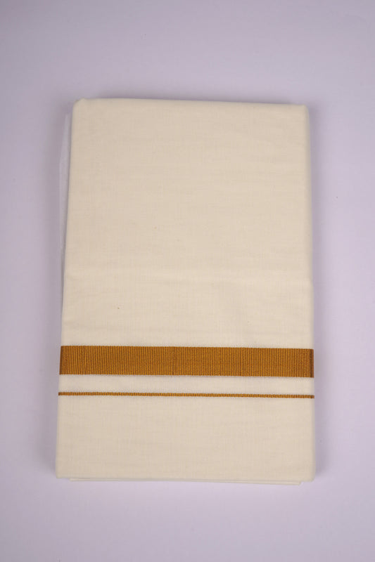 GLD-37C CREAM DOUBLE DHOTI  3.80 MTR