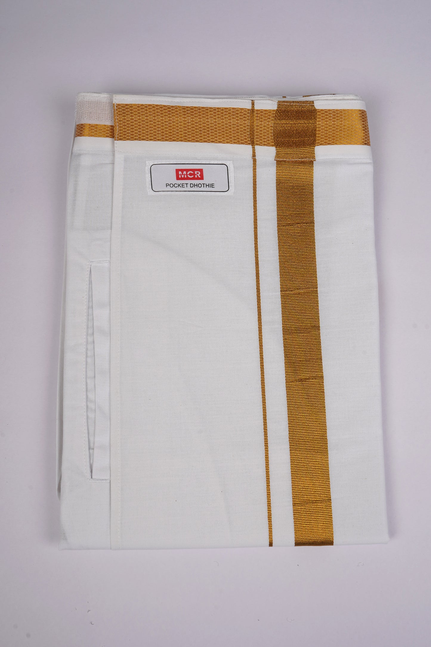PKT GLS-02 VELCRO WHITE SINGLE DHOTI