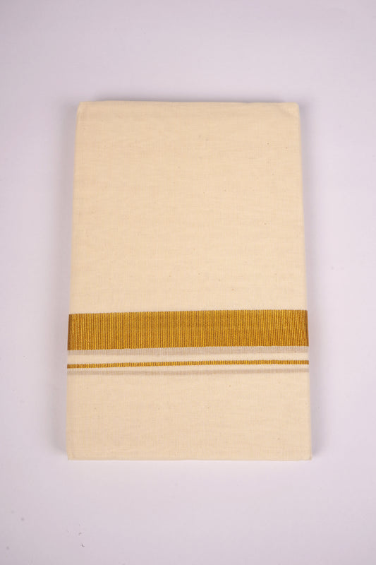 GLD-90C CREAM DOUBLE DHOTI  3.80 MTR