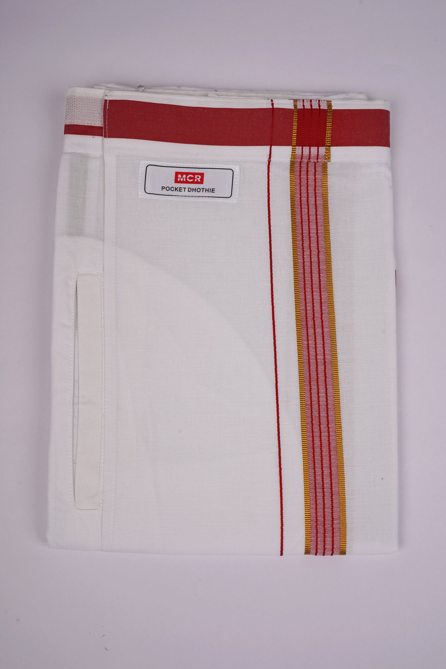 PKT FS-01 VELCRO WHITE SINGLE DHOTI -Orange