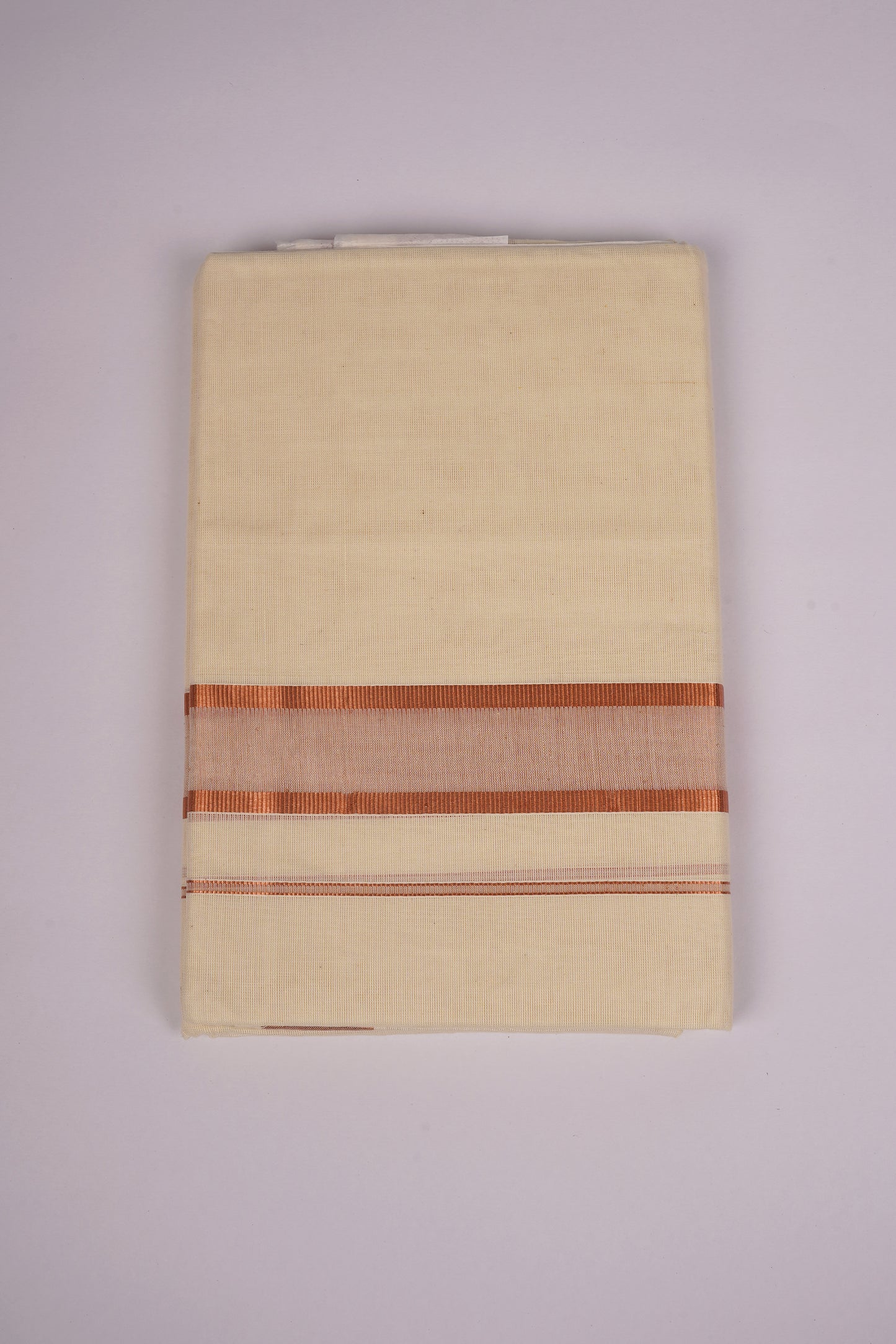 COPPER-01C CREAM DOUBLE DHOTI  4.00 MTR
