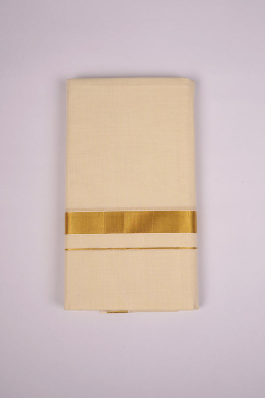 GLD-03C CREAM DOUBLE DHOTI  4.00 MTR
