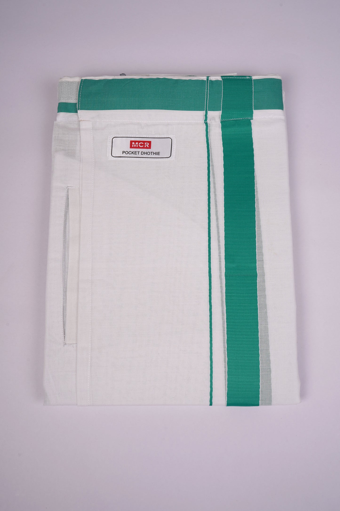 PKT FD-01 VELCRO WHITE DOUBLE DHOTI - Green