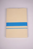 FD-08C CREAM DOUBLE DHOTHIE 3.80 MTR-Ajantha Blue