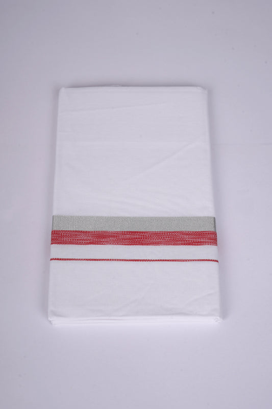 FS-124 W/S DHOTI  1.90 MTR - Silver Red