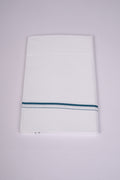 Mens White Single Dhoti Cotton Blend with Small Border - 1.90M | SS-23 - Green