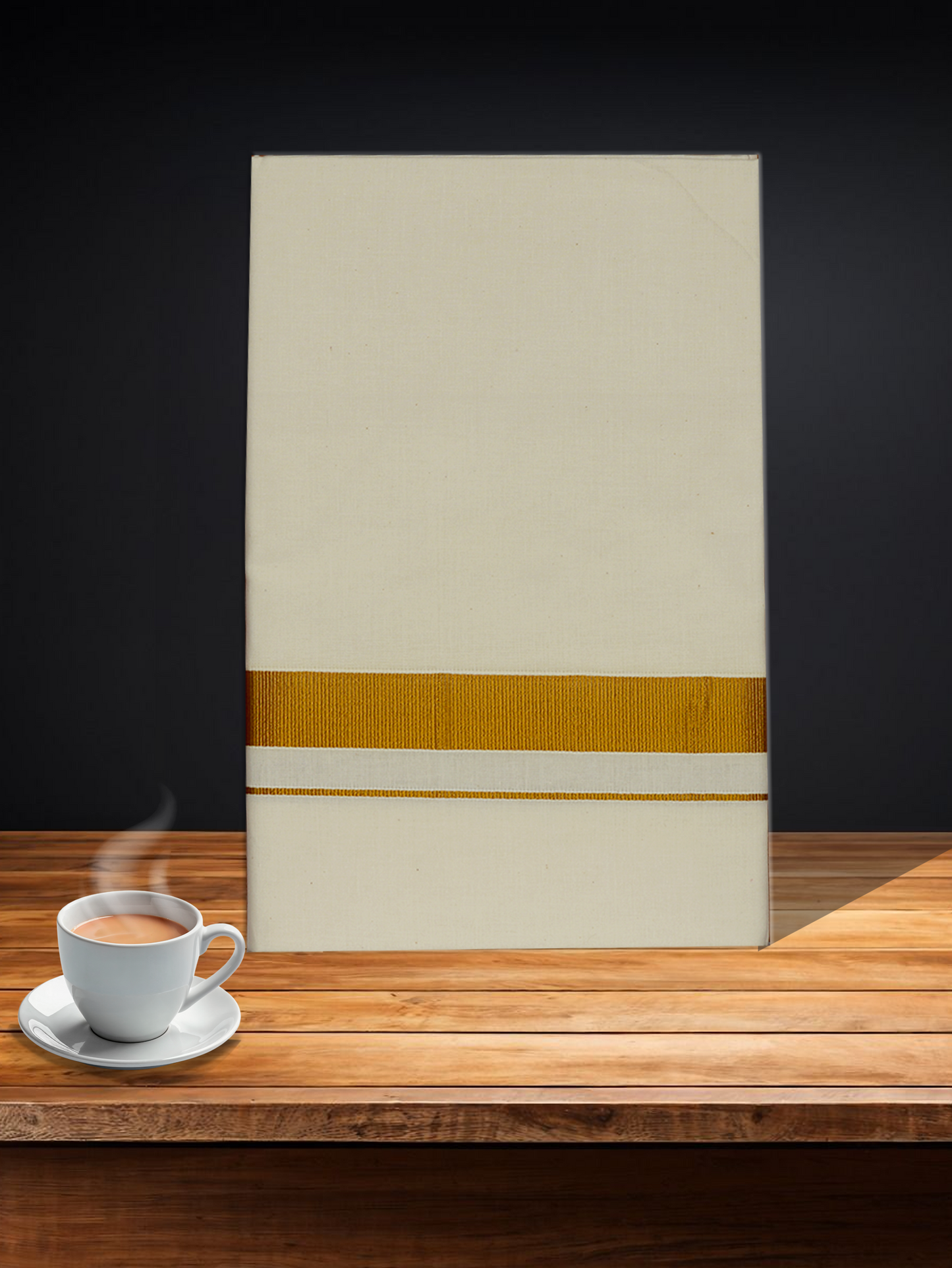 GOLD JARI CREAM SINGLE GLS-21C DHOTHIE 2.00 MTR