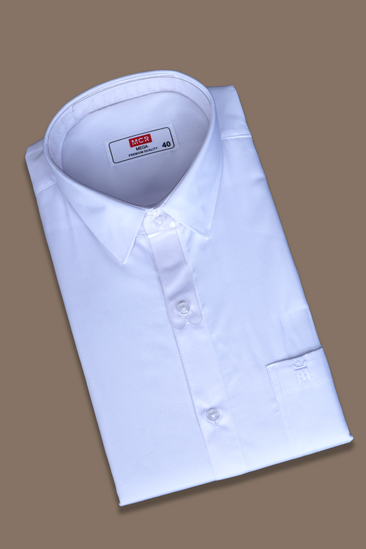 MCR MEGA Full Sleeve Formal White Shirt For Men-APPLE CUT