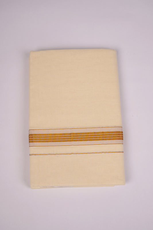 GLD-165C CREAM DOUBLE DHOTI  4.00 MTR