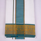 PK-9X5-12 SET WHITE DOUBLE DHOTI - green