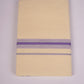 FD-187C CREAM DOUBLE DHOTHIE 3.80 MTR - purple
