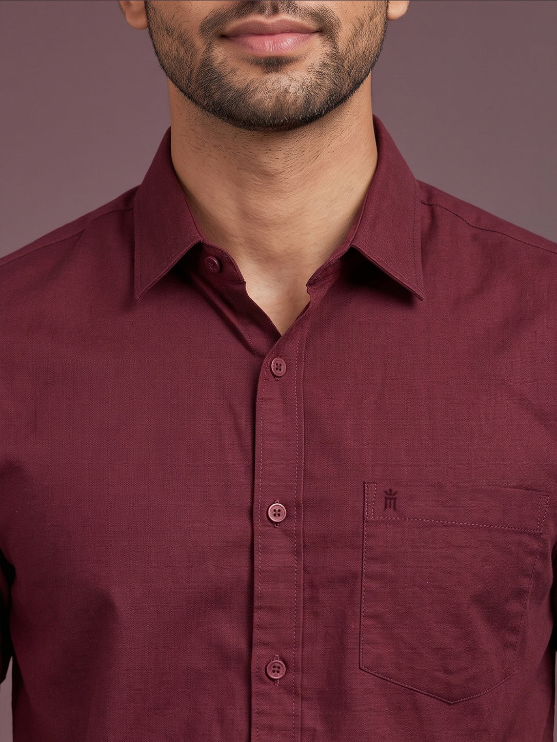 Stain Free Half Sleeve Formal Maroon Color Shirt For Men-68001