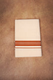 FD-174C CREAM DOUBLE DHOTHIE 3.80 MTR - Light brown