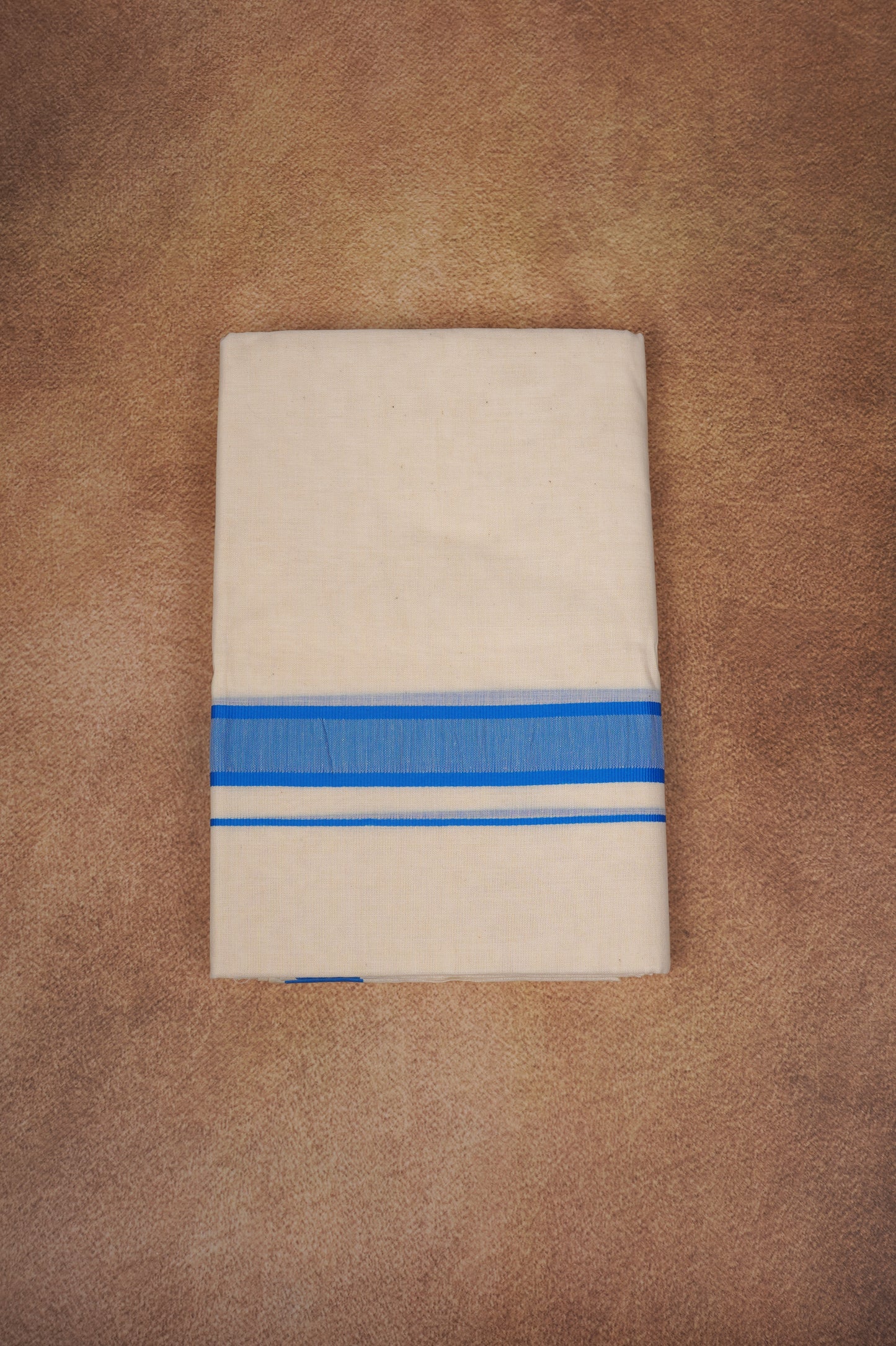 FD-174C CREAM DOUBLE DHOTHIE 3.80 MTR - Ajantha Blue