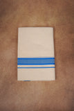 FD-174C CREAM DOUBLE DHOTHIE 3.80 MTR - Ajantha Blue