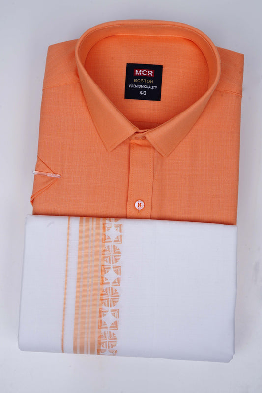 Boston Fancy Double Set F/S - (Assorted Pattern) - 21557 Orange