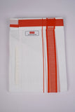PKT FD-02 VELCRO WHITE DOUBLE DHOTI - Light Orange