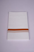 Mens Cotton Blend White Dhoti Single Small  Border 2.00 m|HS-17 MUSTARD