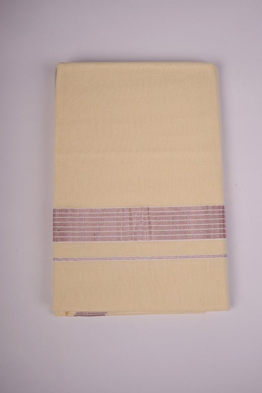 RGD-02C CREAM DOUBLE DHOTI  4.00 MTR