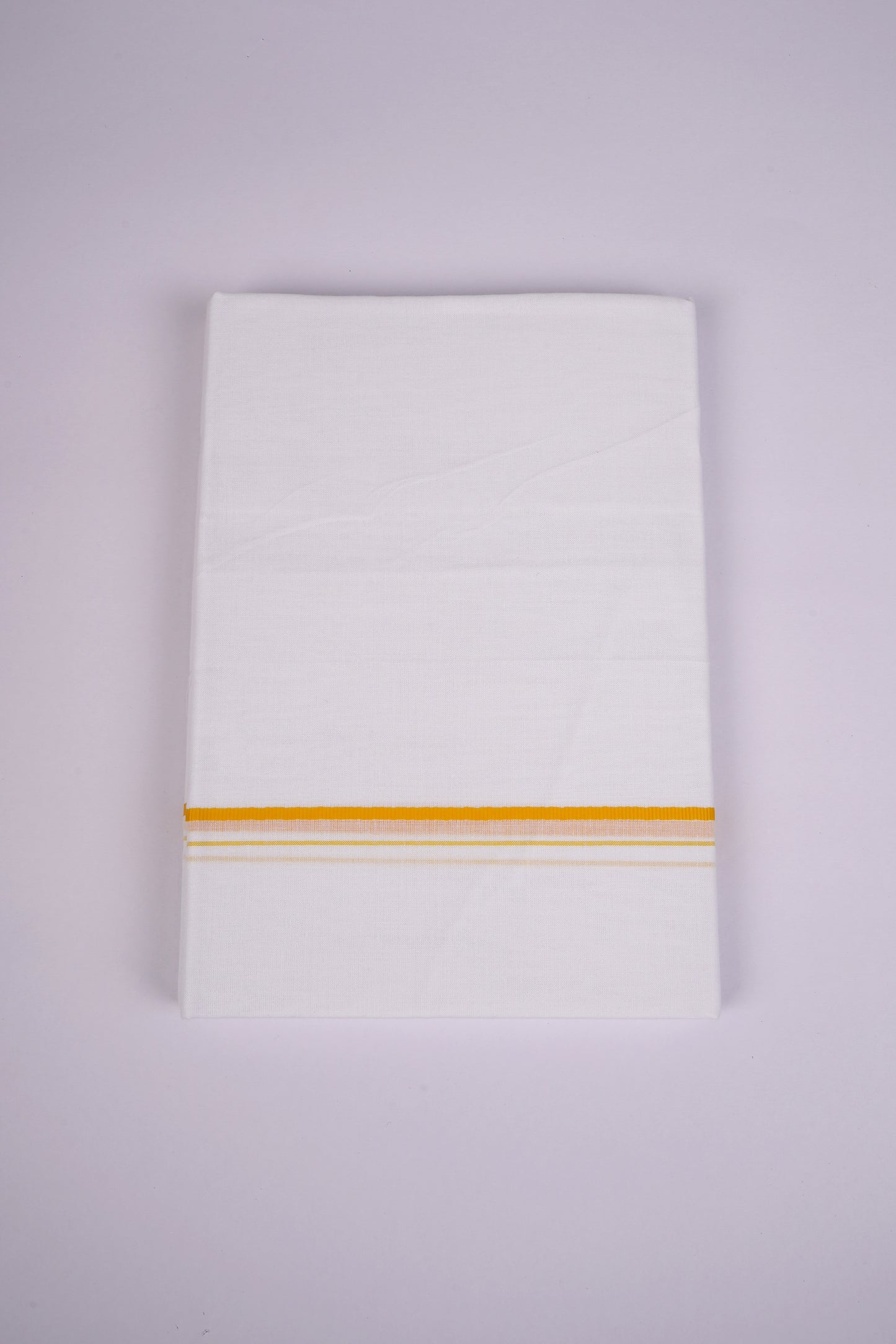 SD-10 WHITE DOUBLE DHOTI  3.80 MTR - yellow