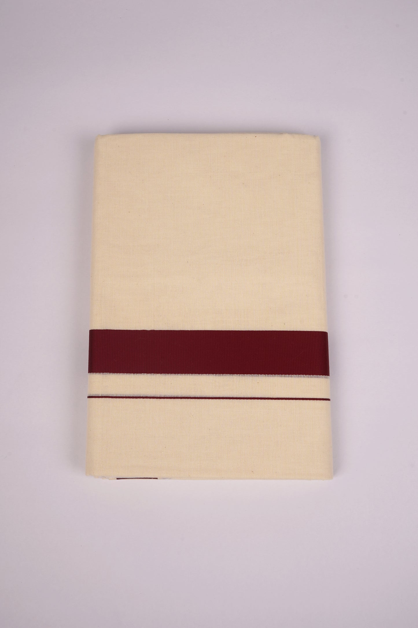 FD-08C CREAM DOUBLE DHOTI  3.80 MTR-Dark Brown