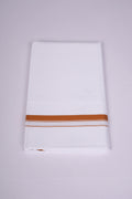 Mens White Single Dhoti Pure Cotton - 2.00M | HS-20 - Brown