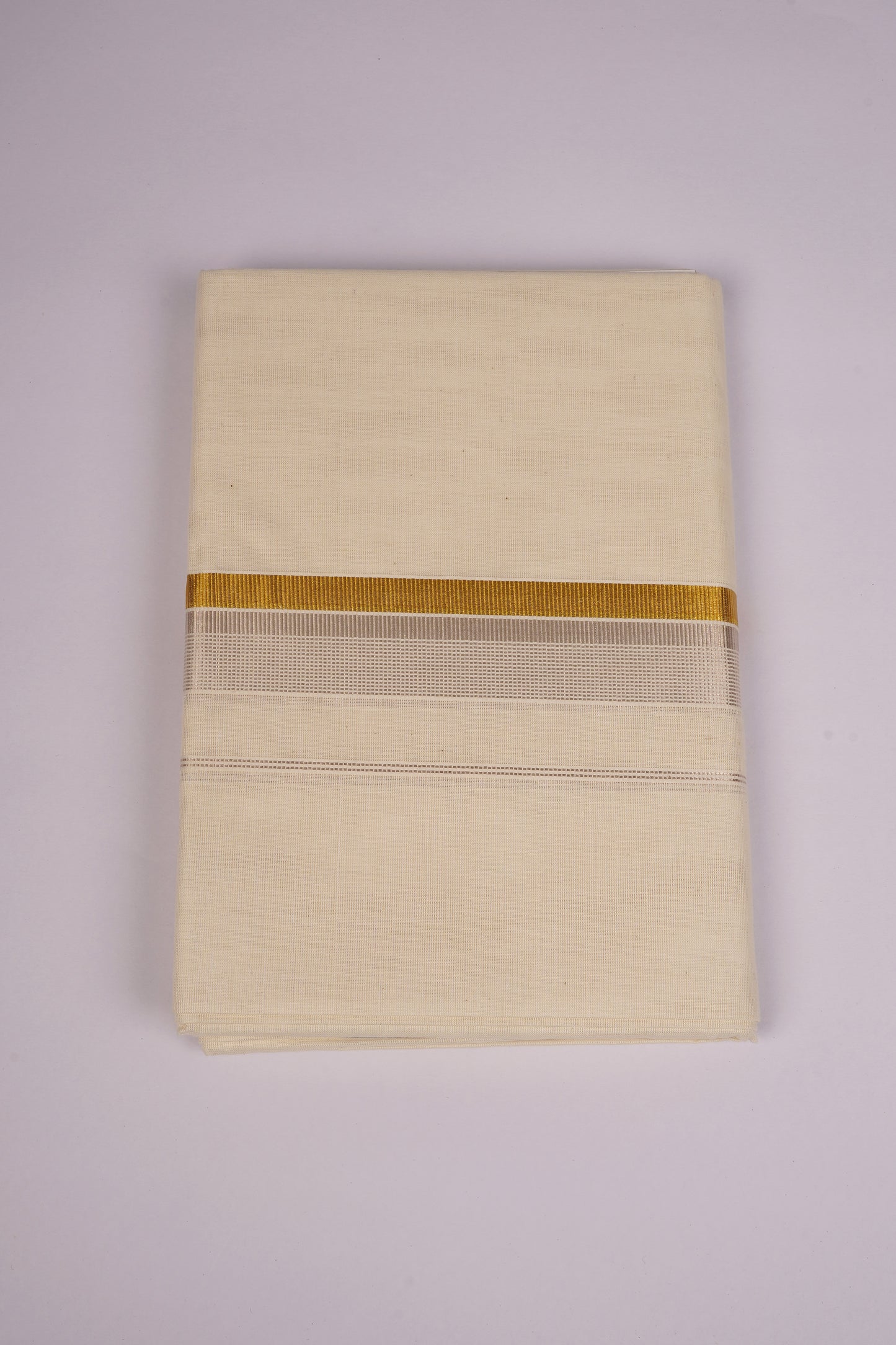 GLD-150C CREAM DOUBLE DHOTI  4.00 MTR