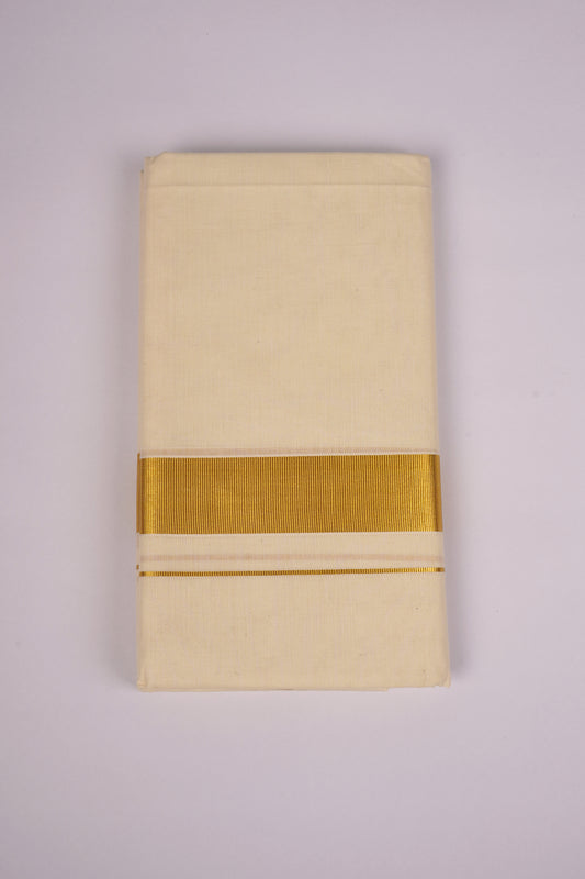 GLD-05C CREAM DOUBLE DHOTI  4.00 MTR