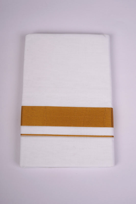GLD-100 WHITE DOUBLE DHOTI  4.00 MTR