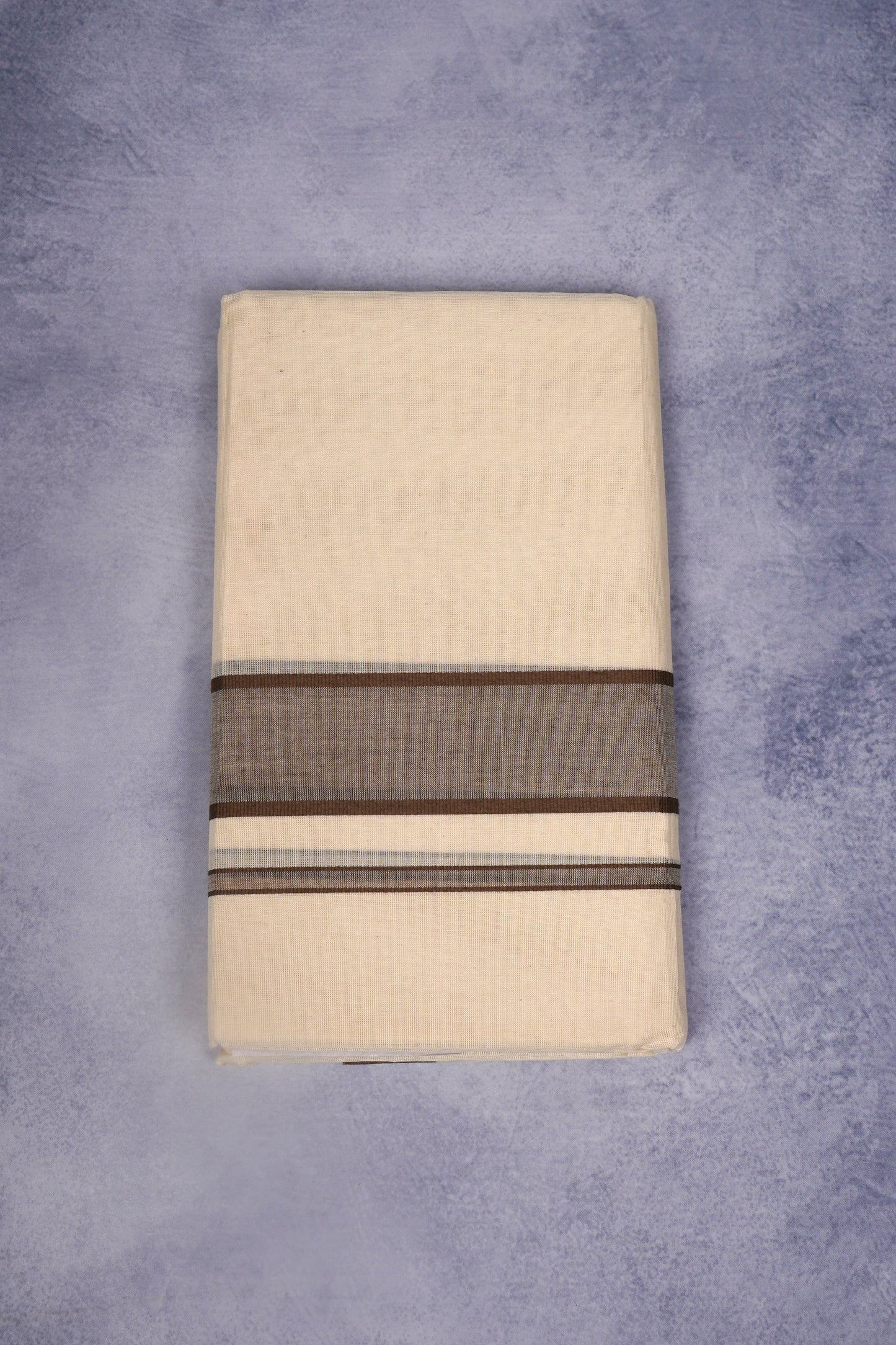 FCD-74C CREAM DOUBLE DHOTI  4.00 MTR - Brown